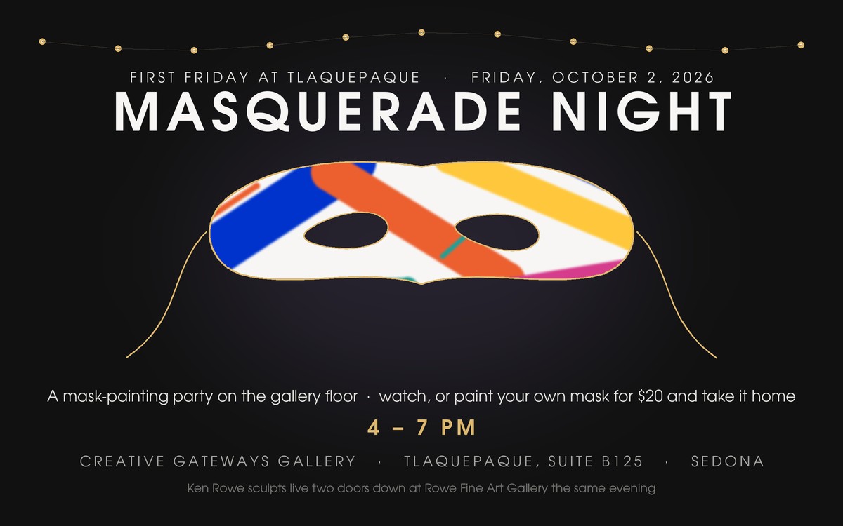 Masquerade Party & Mask Painting at Creative Gateways Gallery, First Friday October 2, 2026